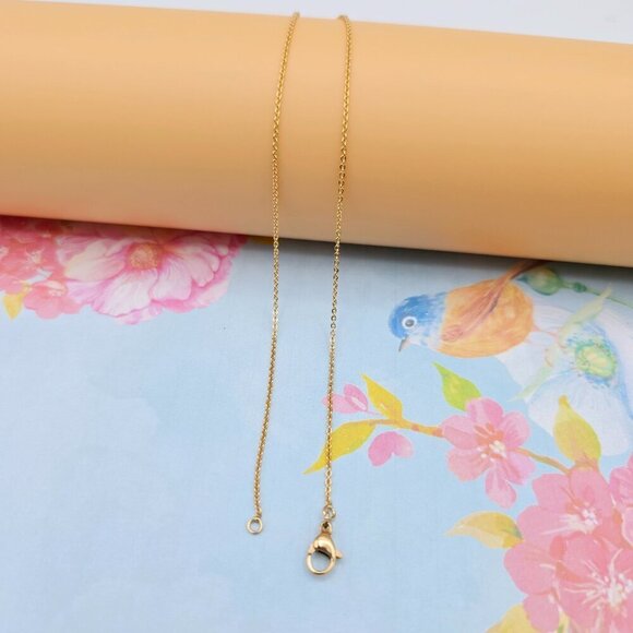 "Elegant Rose Gold Cable Chain Necklace, 24 Inch, Gold Plated Brass, XPNL0100 - Picture 8 of 12